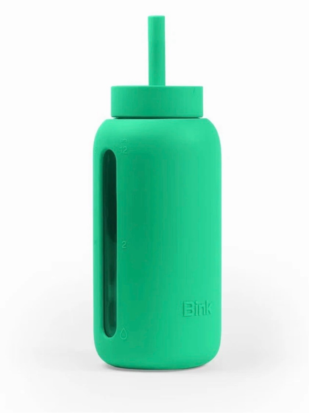 Bink Green Silicone Straw Water Bottle - Green